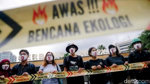 Aksi Tuntut Kejahatan Korporasi Terhadap Ekologis di DPR
