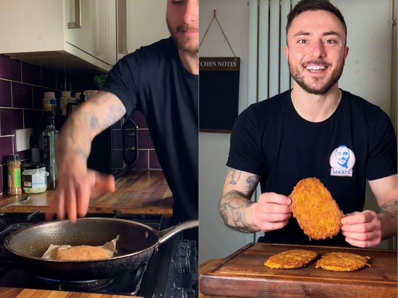 Chef Max membuat hashbrown