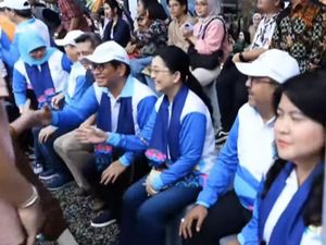 Pramono-Rano Karno Tiba di Acara Pencanangan HUT Ke-498 Jakarta di Blok M