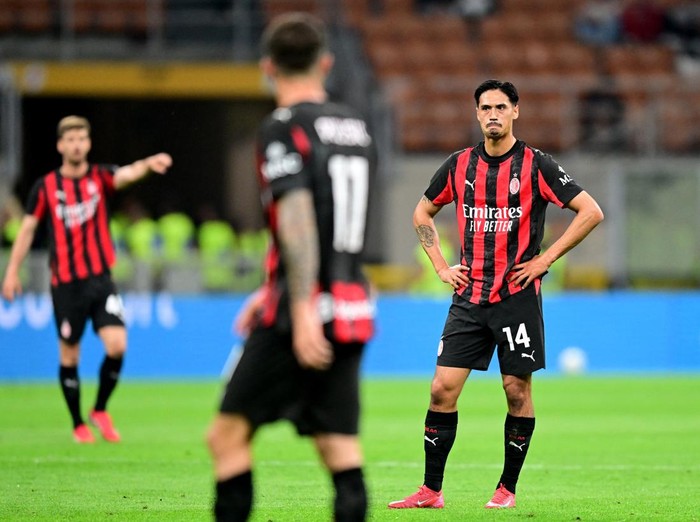 Soccer Football - Serie A - AC Milan v Monza - San Siro, Milan, Italy - May 24, 2025 AC Milan's Tijjani Reijnders reacts REUTERS/Daniele Mascolo