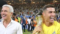 Ronaldo dan trofi juara setelah mencetak 2 gol dalam kemenangan Al Nassr dengan skor 2-1 sampai extra time. Foto: dok. Instagram @cristiano