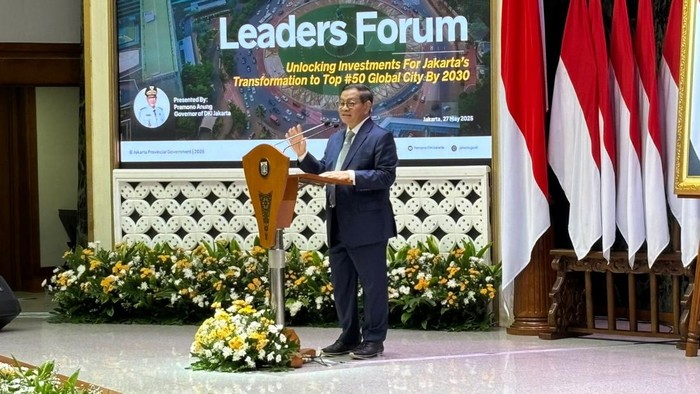 Gubernur DKI Jakarta Pramono Anung Gubernur DKI Jakarta Pramono Anung dalam program Leaders Forum di Balai Agung, Balai Kota Jakarta, Selasa (27/5/2025).