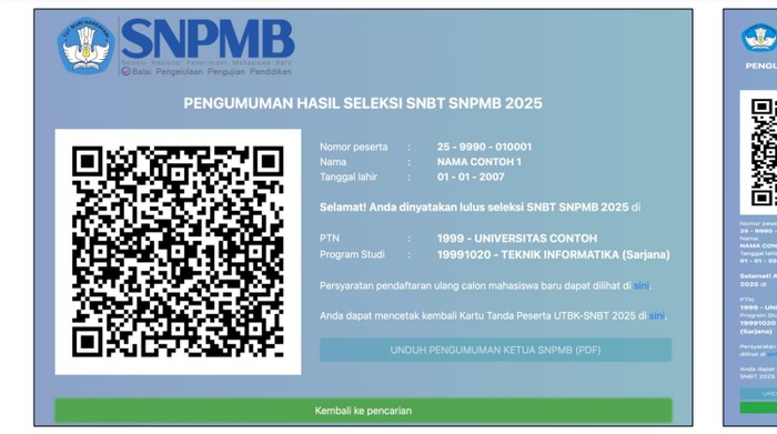 Keterangan akseptor lulus UTBK SNBT 2025 Keterangan akseptor lulus UTBK SNBT 2025