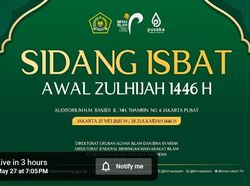 Pengumuman Sidang Isbat Penentuan 1 Dzulhijjah dan Idul Adha Jam Berapa?