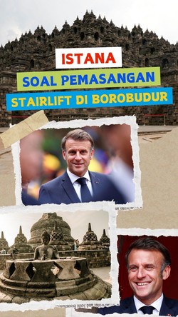 Video Pemasangan Stairlift Borobudur Disebut untuk Memudahkan Presiden Macron