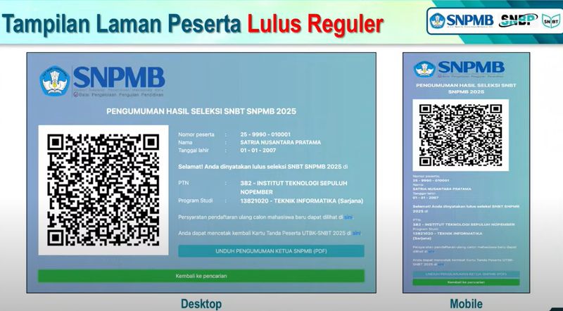 Pengumuman UTBK SNBT 2025