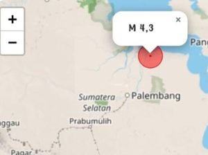 Gempa M 4,3 Guncang Banyuasin, Tak Berpotensi Tsunami