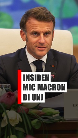 Video Reaksi Santai Macron saat Insiden Mic di UNJ