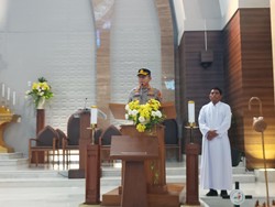 Kapolres Jakut Cek Ibadah Kenaikan Yesus Kristus di Gereja Kim Tae Gon