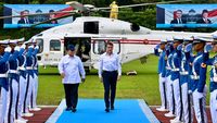 Suasana Penyambutan Presiden Prancis Macron di Akmil Magelang