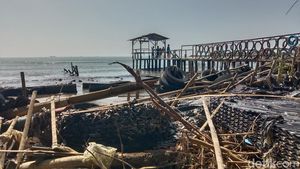 Potret Pantai Balongan yang Penuh Sampah dan Abrasi Parah
