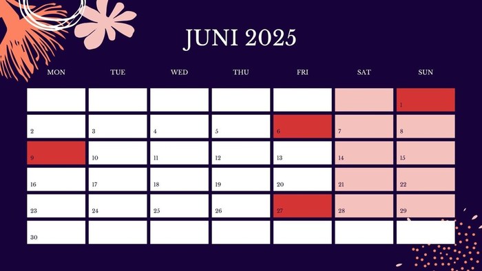 Kalender Juni 2025 Kalender Juni 2025