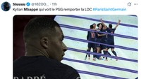 Kini Mbappe cuma melihat PSG juara Liga Champions dari jauh. Yah, kasihan. (Foto: X.com/@10ZOO_)