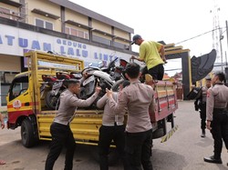 Penampakan Motor Peserta Konvoi Hendak Geruduk Mapolres Lamongan Disita