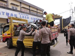 Penampakan Motor Peserta Konvoi Hendak Geruduk Mapolres Lamongan Disita Penampakan Motor Peserta Konvoi Hendak Geruduk Mapolres Lamongan Disita