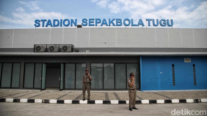 Stadion Tugu Utara Suasana stadion Tugu Utara usai direvitalisasi dengan biaya Rp79,94 miliar di Jakarta Utara, Senin (2/7/2025).