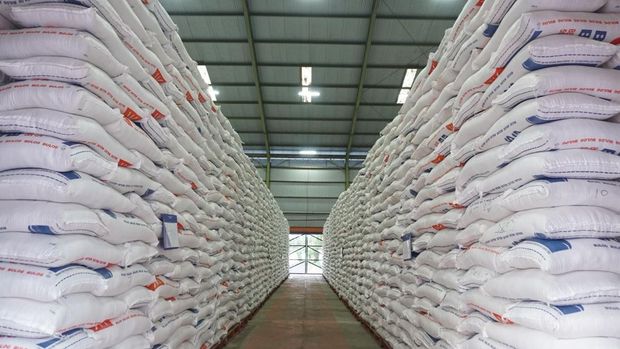 Stok beras pemerintah di penyimpanan Bulog. (Dok. Kementan)
