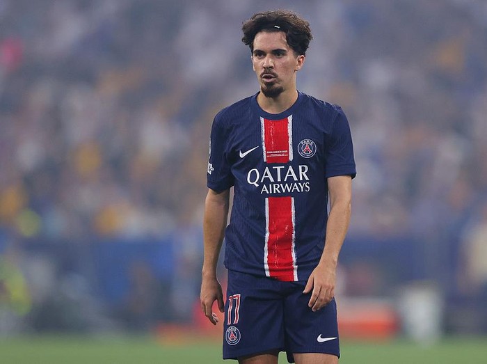 MUNICH, GERMANY - MAY 31: Vitinha of Paris Saint-Germain during the UEFA Champions League Final 2025 between Paris Saint-Germain and FC Internazionale Milano at Munich Football Arena on May 31, 2025 in Munich, Germany. (Photo by James Gill - Danehouse/Getty Images)