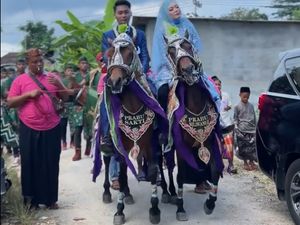 Viral Pengantin di Madura Naik Kuda Dalam Prosesi Kirab, Bak Film Kolosal Viral Pengantin di Madura Naik Kuda Dalam Prosesi Kirab, Bak Film Kolosal