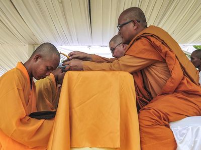 Candi Kedaton Jadi Saksi Penahbisan Biksu dan Samanera di Muarajambi