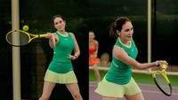 Foto: Luna Maya Main Tenis Pakai Outfit Serba Hijau, Terilhami Film Gundik?