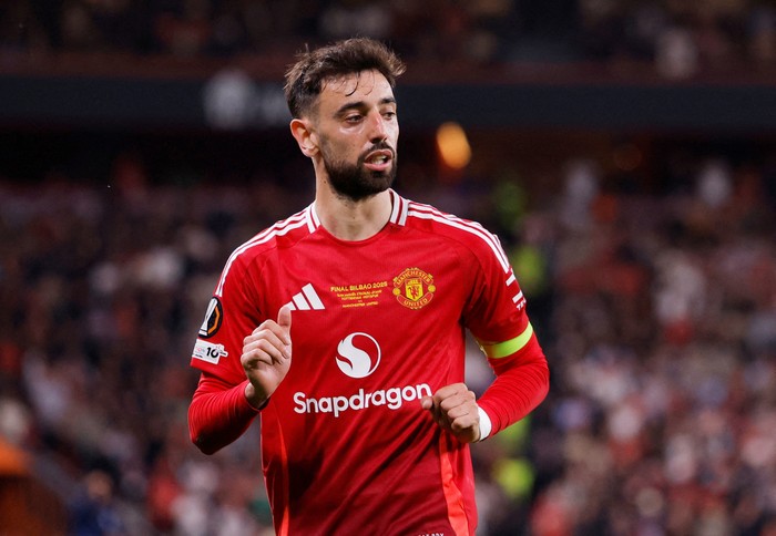 Bruno Fernandes  Soccer Football - Europa League - Final - Tottenham Hotspur v Manchester United - San Mames, Bilbao, Spain - May 21, 2025 Manchester United's Bruno Fernandes REUTERS/Andrew Couldridge/File Photo