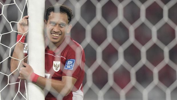 Ekspresi pesepak bola Timnas Indonesia Egy Maulana Fikri saat melawan Timnas China pada pertandingan Kualifikasi Piala Dunia 2026 putaran ketiga Grup C di Stadion Utama Gelora Bung Karno, Jakarta, Kamis (5/6/2025). ANTARA FOTO/Fauzan/mrh/tom.