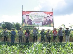 Wujudkan Swasembada Pangan, Polres Blitar Kota Ikut Panen Raya