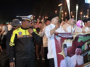Potret Tim Raga Kawal Pawai Obor di Pekanbaru Riau Malam Ini