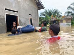 Anak Sungai Lalan di Muba Meluap Imbas Hujan, 90 KK Kebanjiran