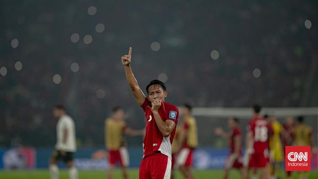 Timnas Indonesia mengalahkan China 1-0 dalam lanjutan babak ketiga Kualifikasi Piala Dunia 2026 di Stadion Utama Gelora Bung Karno, Jakarta, Kamis (5/6). (CNNIndonesia/Adi Maulana Ibrahim)
