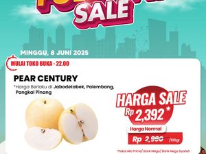 Buah Pir di Transmart Full Day Sale Rp 2.392/100 Gram