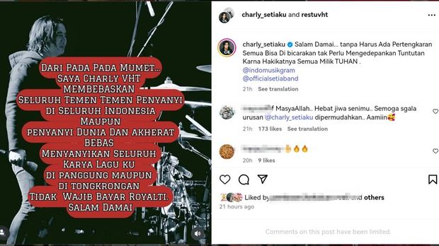 Charly Van Houten izinkan lagunya dibawakan tanpa royalti