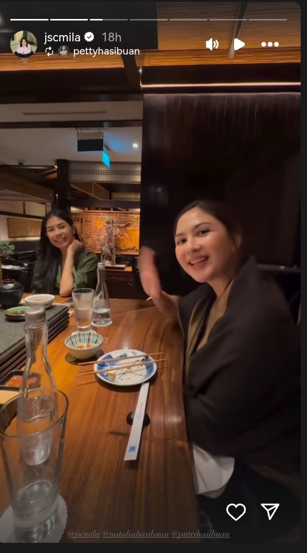 Jessica Mila makan bareng mertua dan kakak ipar