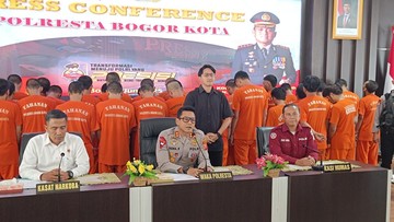Polresta Bogor Tangkap 56 Tersangka Narkoba hingga Miras Selama 2 Bulan