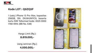 KPK Lelang Handphone Koruptor, iPhone 13 Pro Max Mulai Rp 8,8 Juta