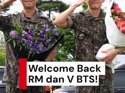 Video: Lihat Momen Kembalinya RM dan V BTS dari Wamil
