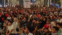 Sampai berita foto ini diturunkan, Indonesia telah tertinggal 5-0 dari Jepang. 