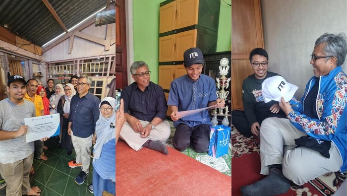 Saat Devit dijemput Rekor ITB pribadi untuk kuliah ke Bandung. (Devit pengaruh bertopi pada foto di bab tengah) warga sumbar