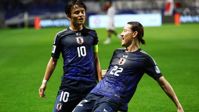 Squad Lapis Kedua Jepang Libas Indonesia 3-0 di Babak Pertama Soccer Football - World Cup - AFC Qualifiers - Group C - Japan v Indonesia - Suita City Stadium, Suita, Japan - June 10, 2025 Japans Daichi Kamada scores their third goal REUTERS/Issei Kato