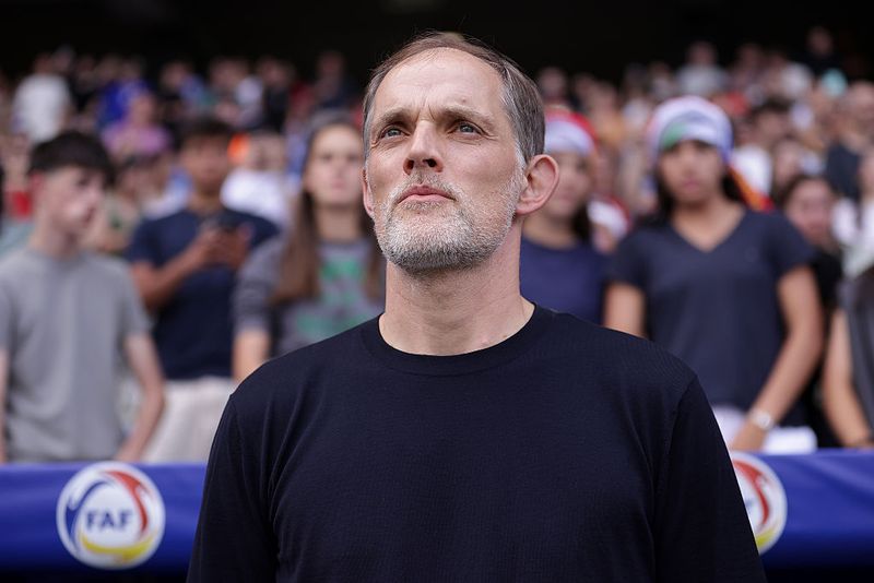 BARCELONA, SPAIN - JUNE 07: Thomas Tuchel, Head Coach of England looks on prior to the FIFA World Cup 2026 European Qualifier match between Andorra and England at RCDE Stadium on June 07, 2025 in Barcelona, Spain. (Photo by Eric Alonso - UEFA/UEFA via Getty Images)