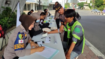 Polda Jateng Mengadakan Pemeriksaan Kesehatan Gratis untuk Pengemudi Ojol, Target 4.000 Driver