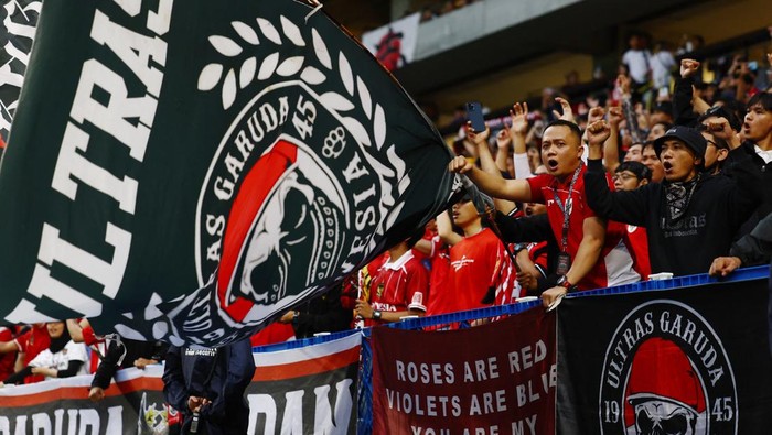 Timnas Indonesia Soccer Football - World Cup - AFC Qualifiers - Group C - Japan v Indonesia - Suita City Stadium, Suita, Japan - June 10, 2025 Indonesia fans in the stands before the match REUTERS/Issei Kato