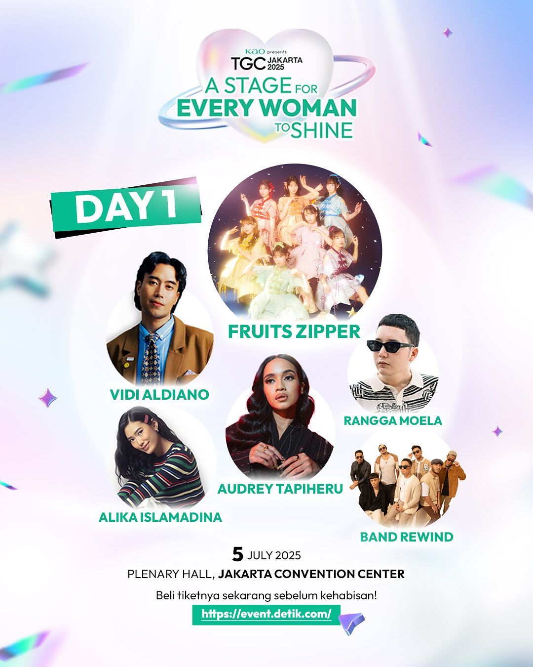 Line up penampil hari pertama “KAO presents TGC Jakarta 2025”