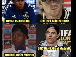 Sampai ada yang menganggap bahwa kritik Guti ke arah Yamal, tapi tidak kepada para pesepakbola lain yang pernah pakai topi terbalik, adalah bentuk standar ganda yang bermuara pada rivalitas Madrid vs Barca. Foto: dok. Internet/X (Twitter)