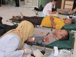 Sambut Hari Bhayangkara ke-79, Polres Lamongan Gelar Donor Darah