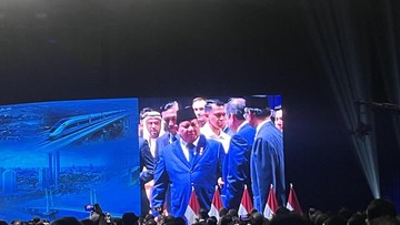 Disambut AHY, Prabowo Hadiri Penutupan Forum Infrastruktur Internasional