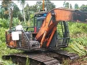 Pelaku Perambahan Lahan Konsesi di Bantayan Rohil Ditangkap, Alat Berat Disita
