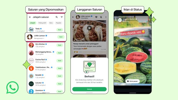 WhatsApp meluncurkan fitur baru buat dorong aktivitas bisnis, mulai dari promosi channel hingga iklan di status.