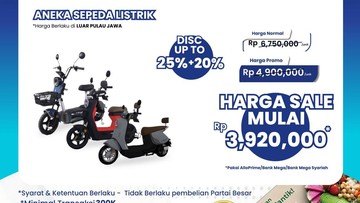 Transmart Tawarkan Diskon Gede Sepeda Listrik, Jangan Ketinggalan!